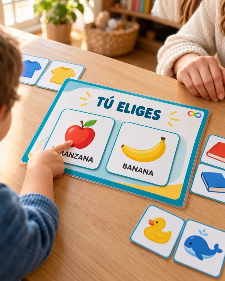 Tablero Tú eliges, material del módulo de Autismo