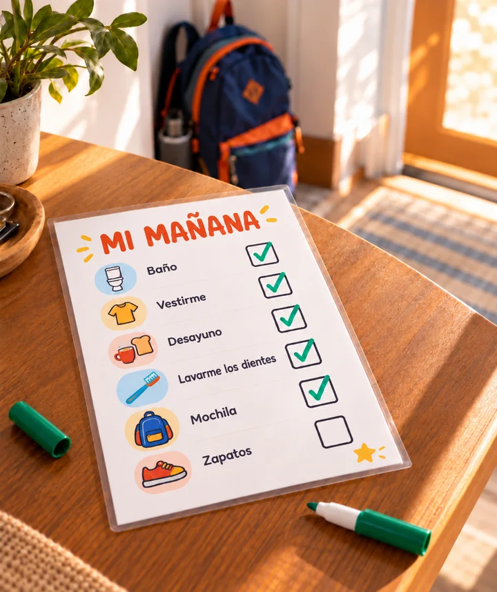 Lista de la mañana, del módulo de TDAH